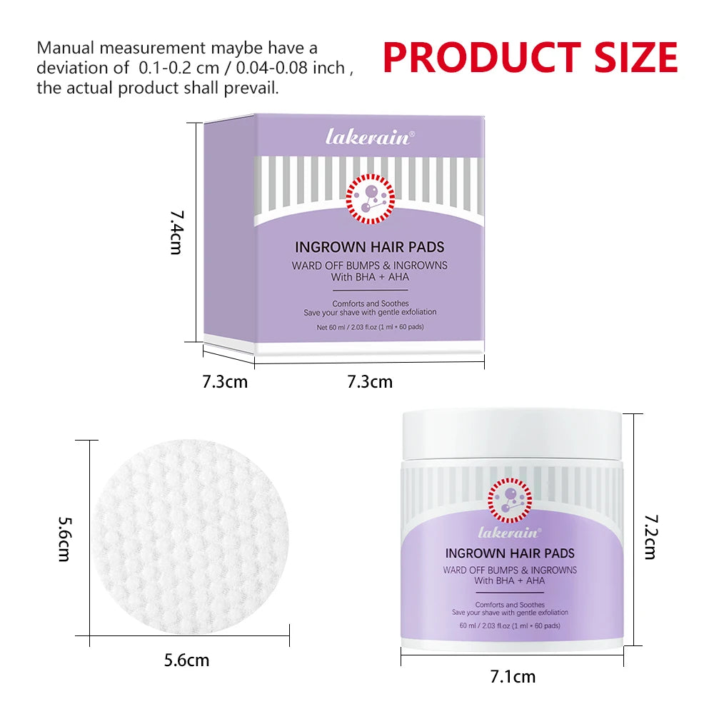 Exfoliating Ingrown Hair Treatment Pads for Razor Bumps and Irritation - 13