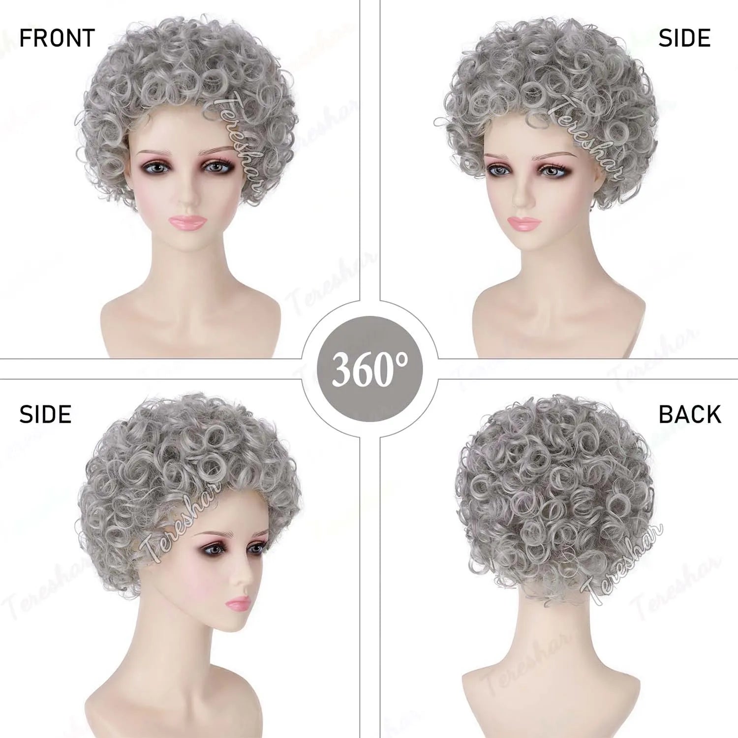 Kids Old Lady Costume Granny Wig Set for 100th Day of School Halloween - 2