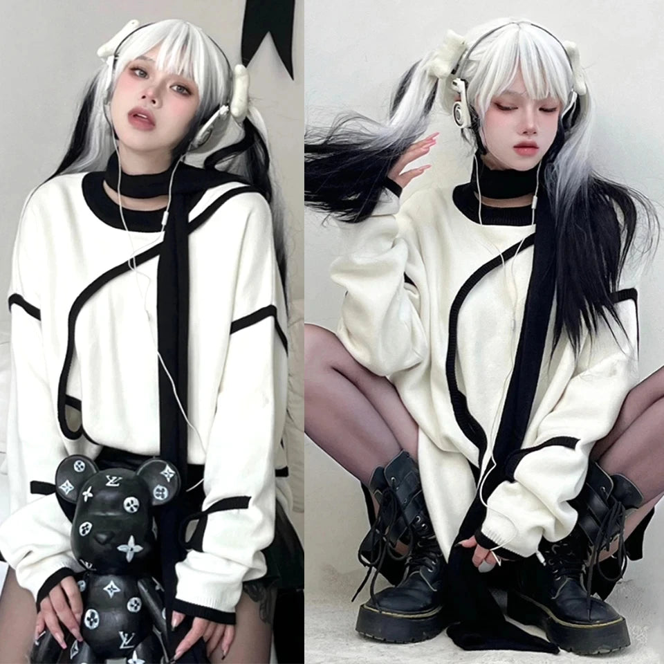 Long Straight Synthetic Wig with Bangs for Cosplay and Parties - 42