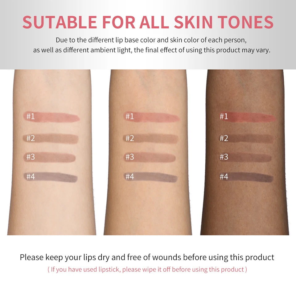 Peel-Off Tattoo Lip Liner for Long-Lasting Waterproof Smudge-Proof Color