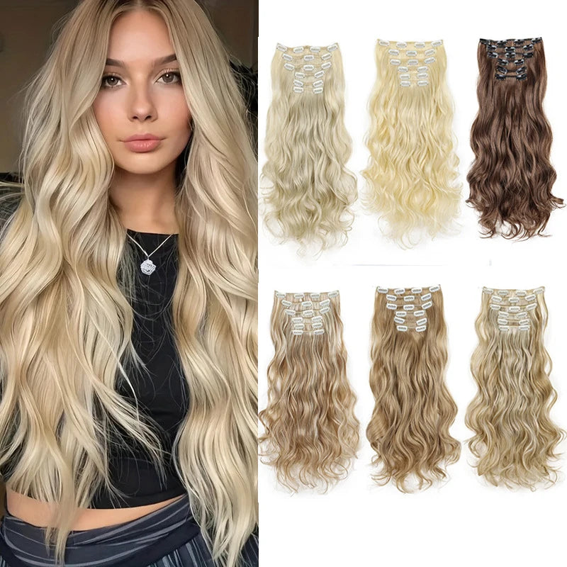 18-Inch Curly Clip-In Hair Extensions for Instant Volume