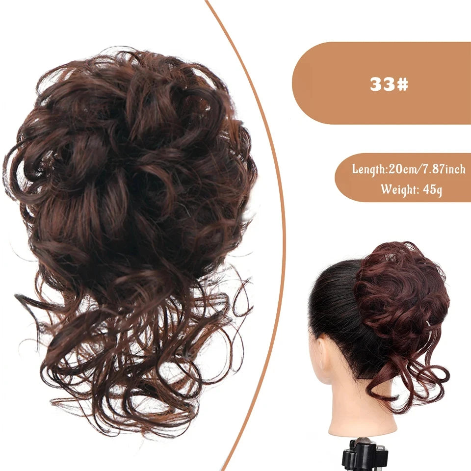 Messy Curly Hair Bun Scrunchie for Easy Updos - 58