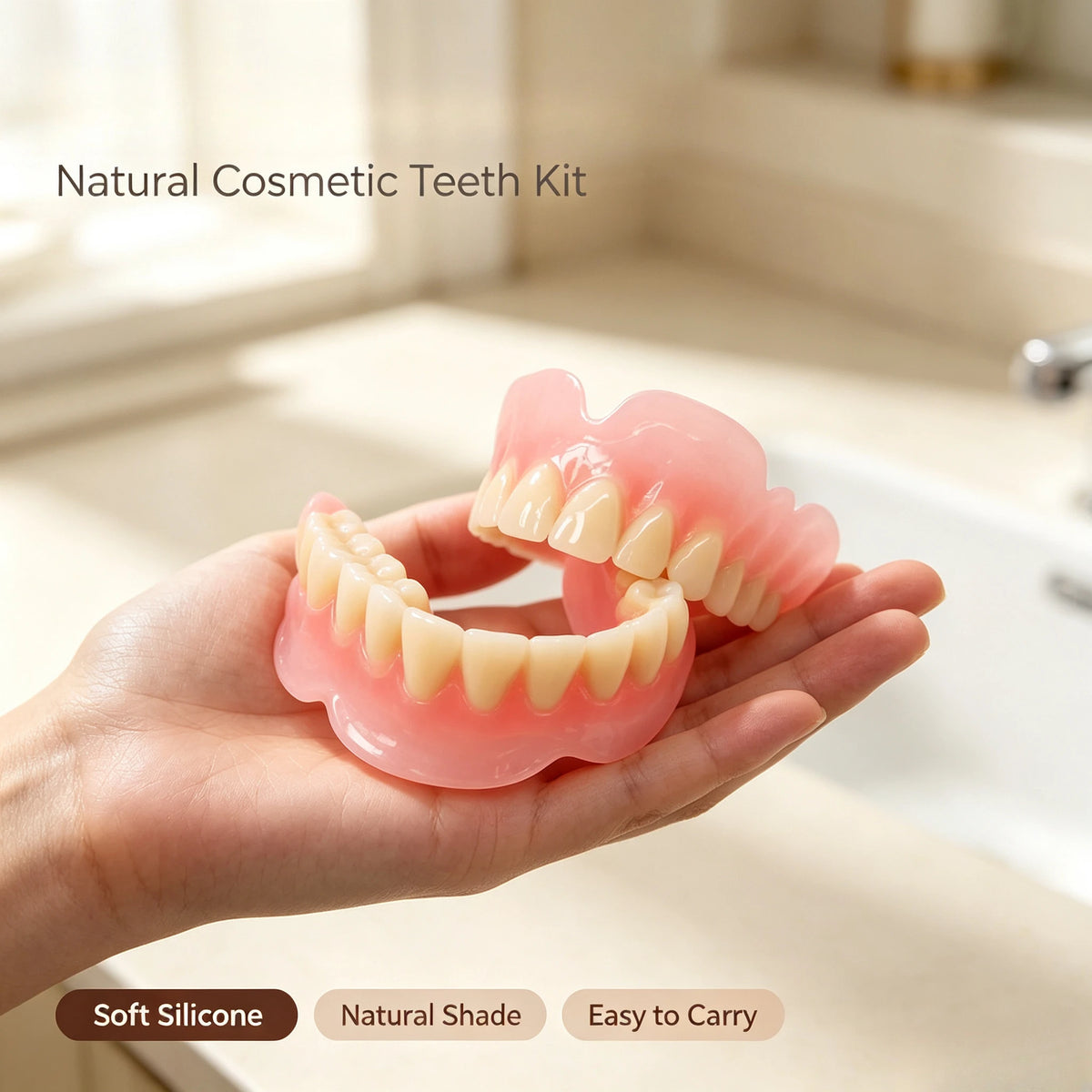 Comfort Fit Cosmetic Silicone Teeth Veneers for Natural Smile Enhancement
