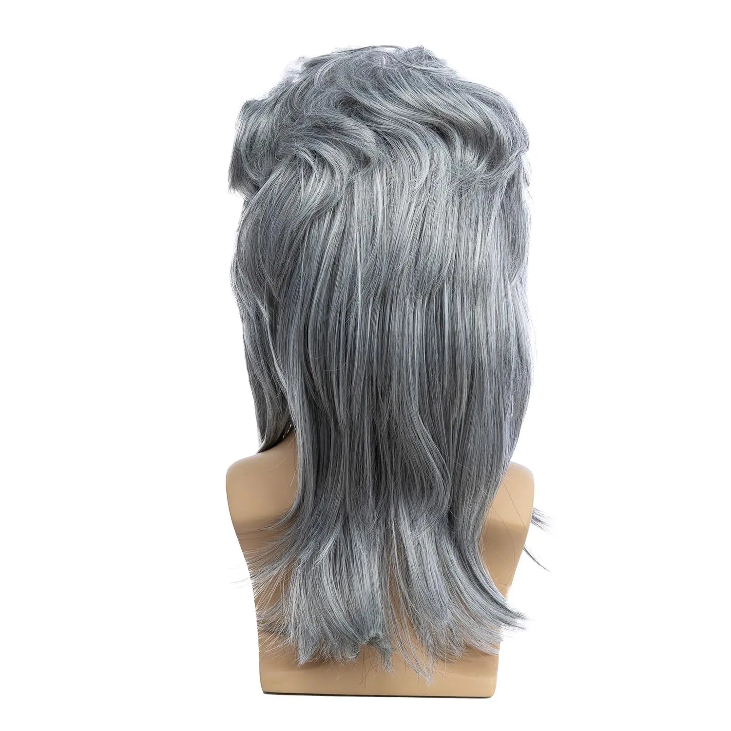 Silver Grey 80s Rocker Mullet Wig for Men - 5