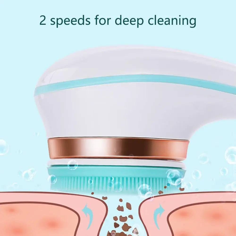 Electric Rotating Back Scrubber and Exfoliating Body Brush for Shower