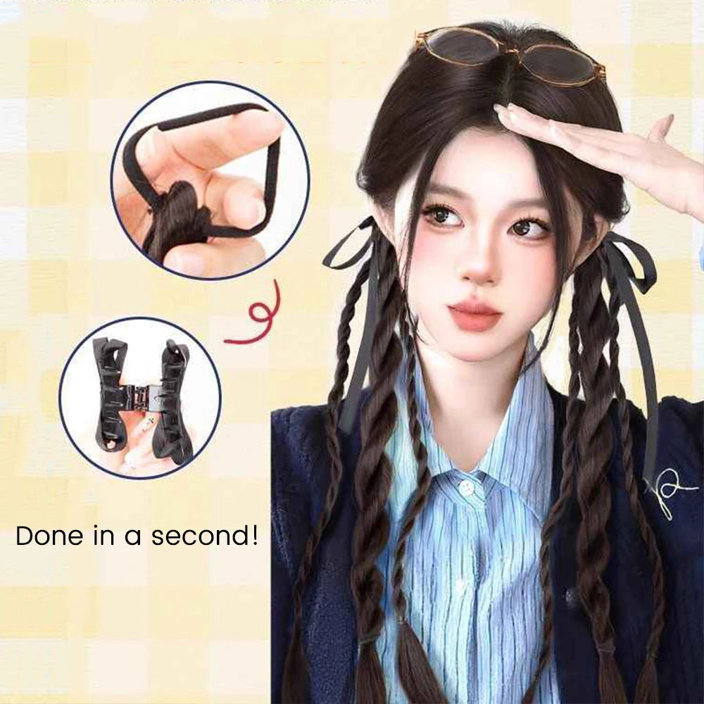 Synthetic Bow Ponytail Twist Braid Hair Clip - 11