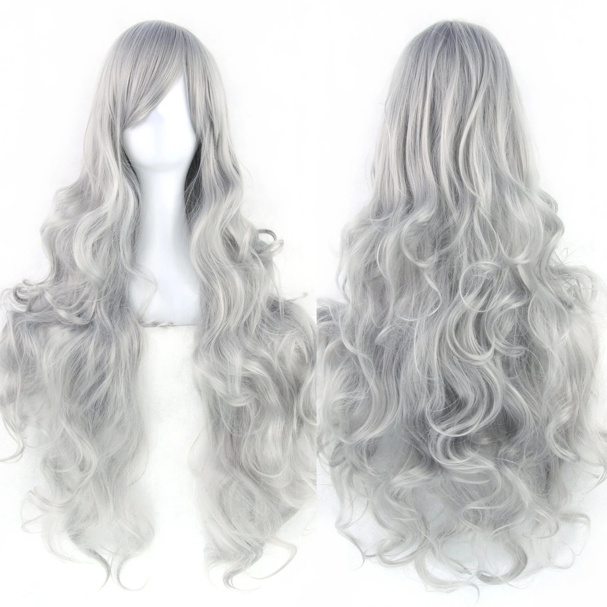 Long Curly Heat-Resistant Synthetic Cosplay Wig for Costume Parties - 40