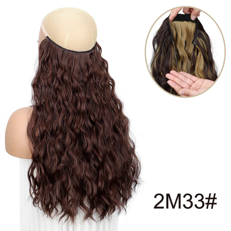 18-Inch Invisible Wire Wavy Hair Extensions for Full Volume - 18