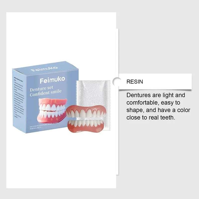 Temporary Silicone Dentures for Missing or Broken Teeth Comfort Fit - 13