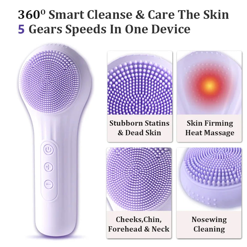 Electric Sonic Facial Cleansing Brush for Deep Pore Exfoliation and Massage - 2