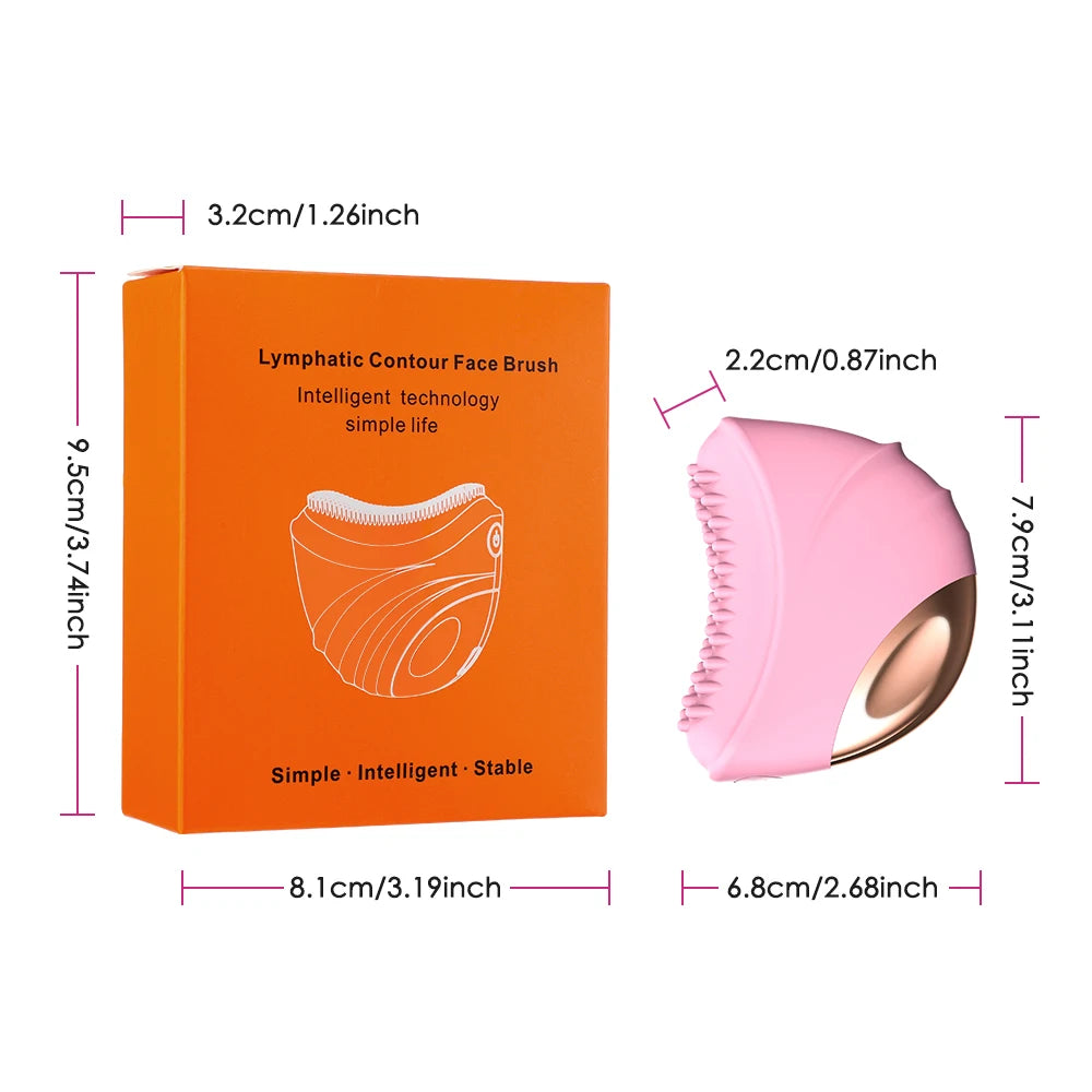 Electric Vibrating Body Contour Massage Brush for Exfoliation and Skincare