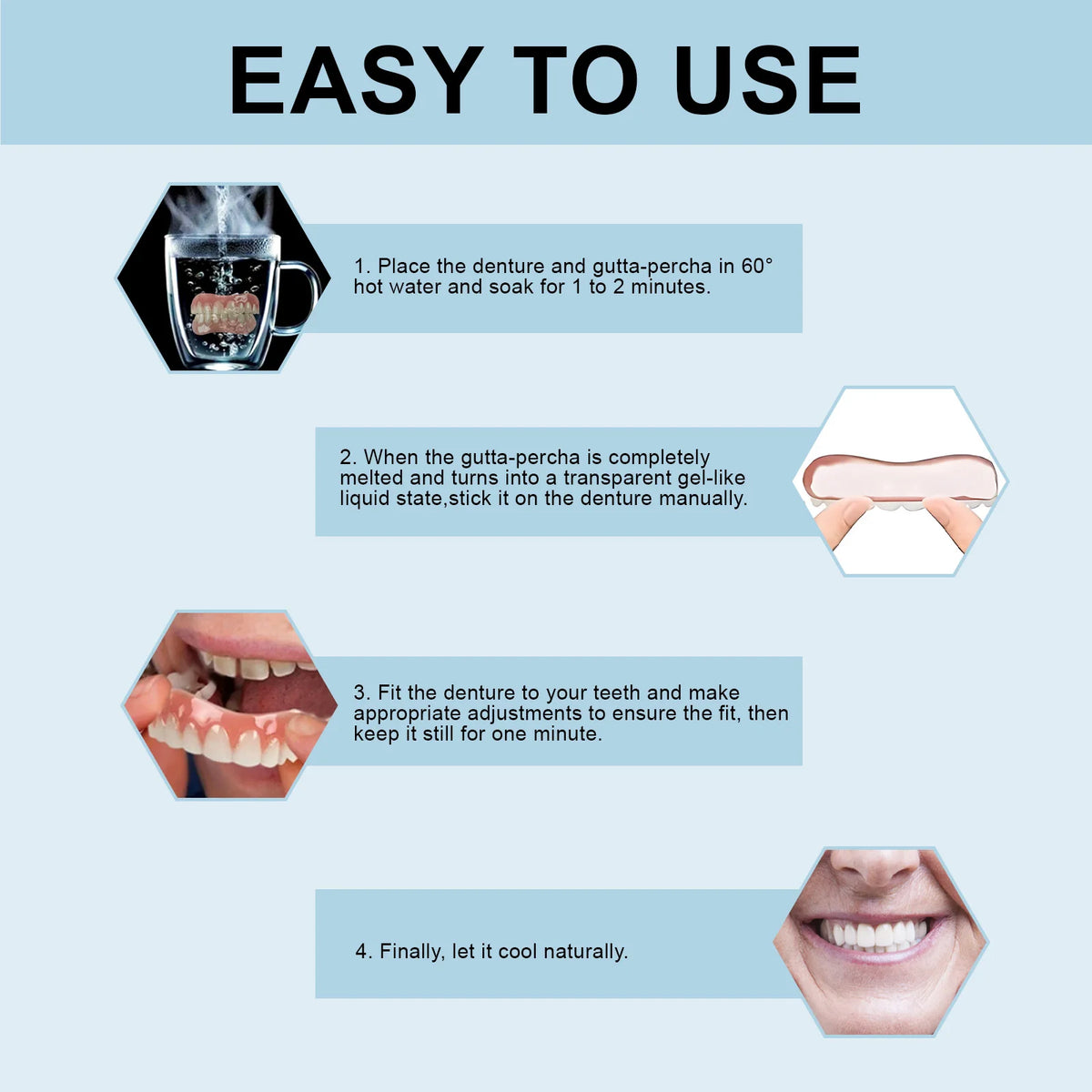 Silicone Denture Reline Set for Comfortable Fit and Natural Smile