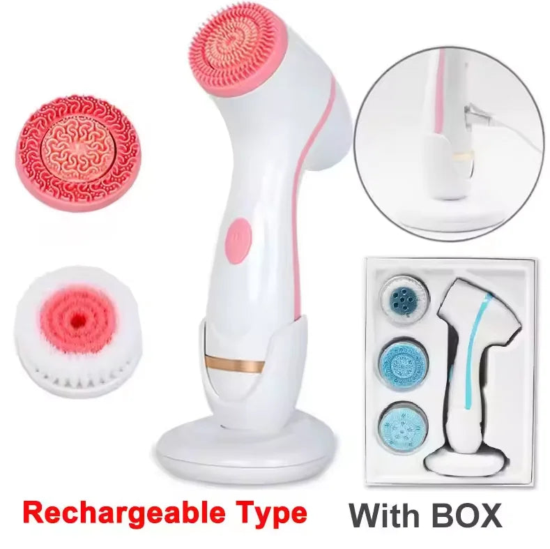 3-in-1 Waterproof Electric Facial Cleansing Brush for Deep Skin Exfoliation - 19