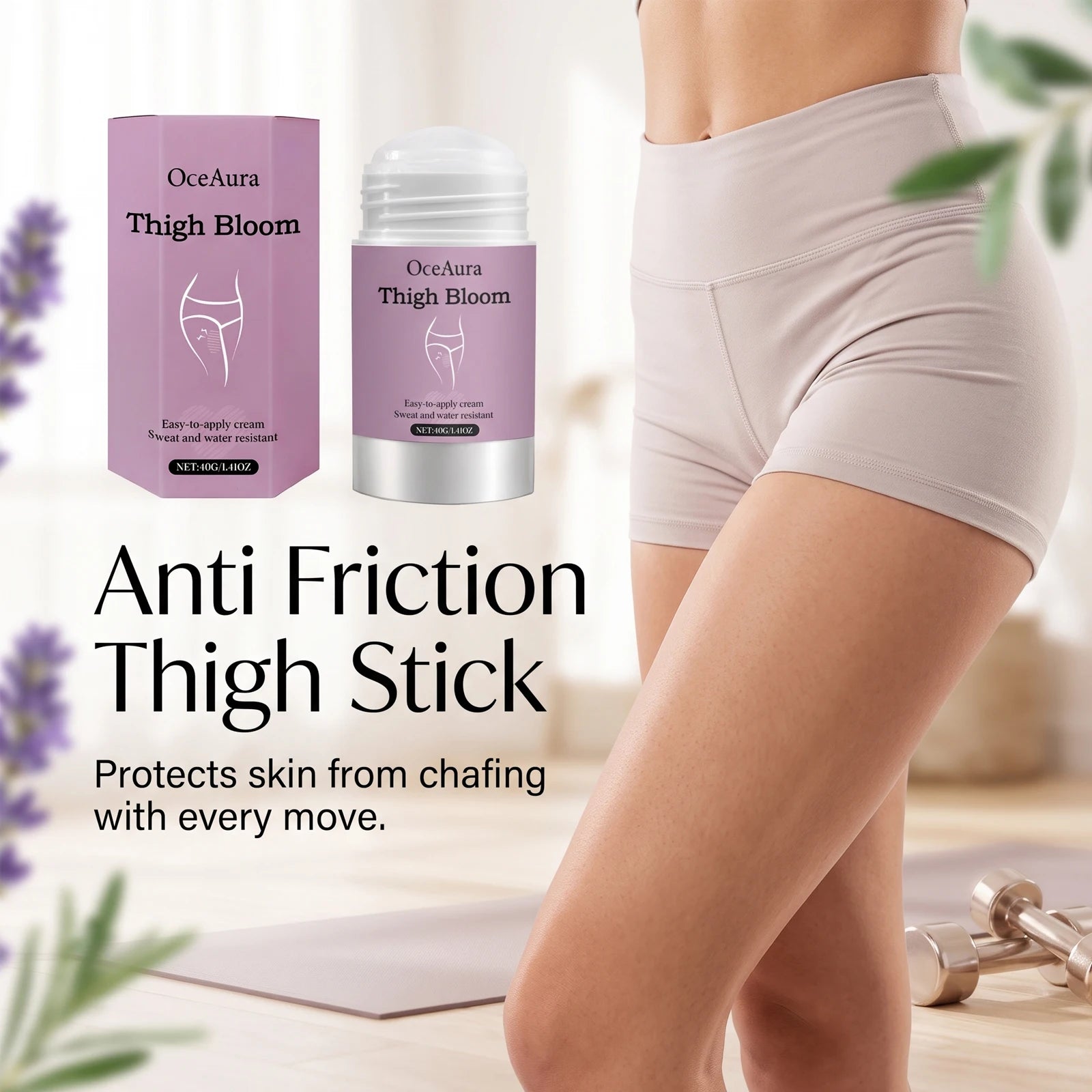 Anti-Chafe Thigh Balm Stick for Skin Protection and Friction Relief - 1