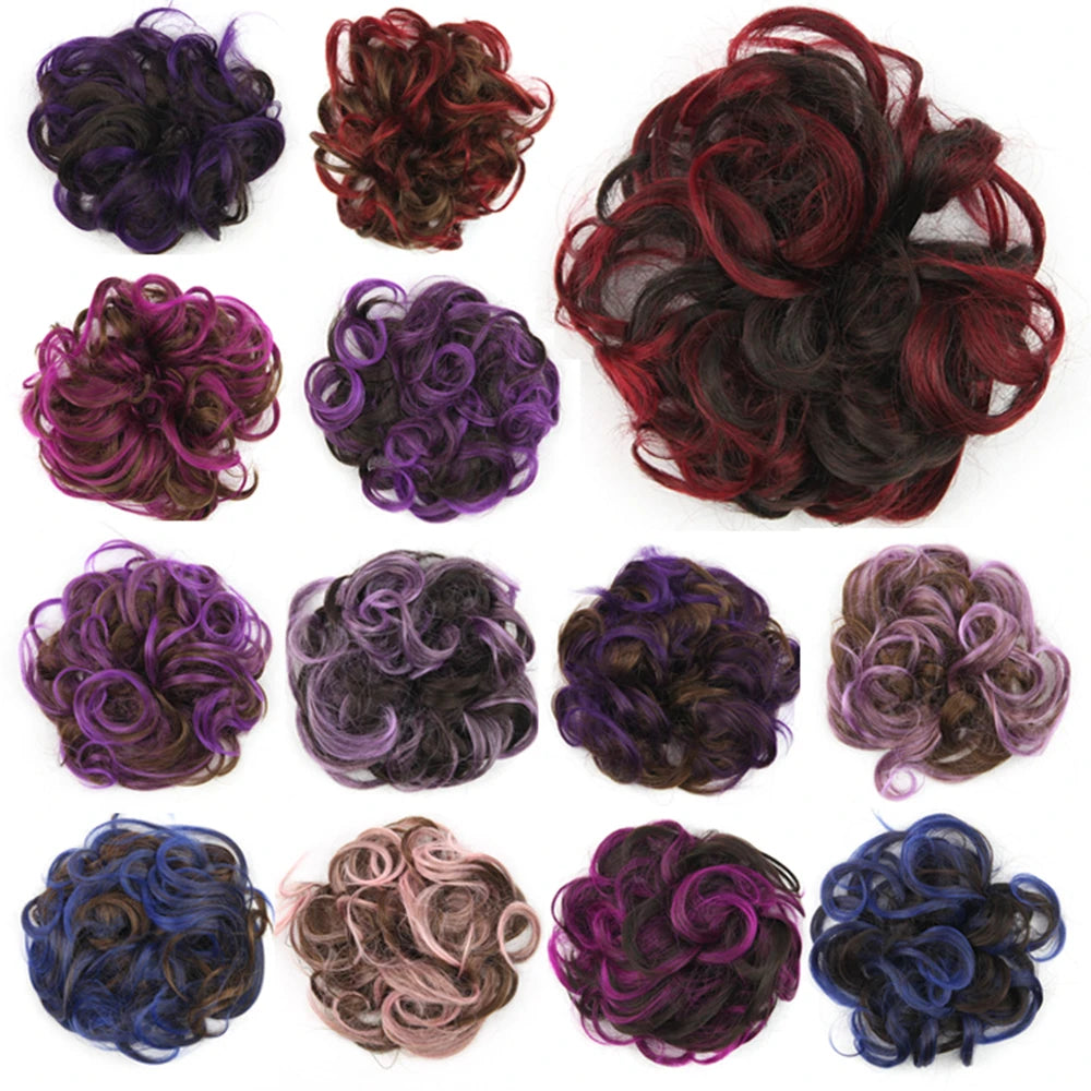 Messy Curly Hair Bun Scrunchie for Instant Volume and Elegant Updos