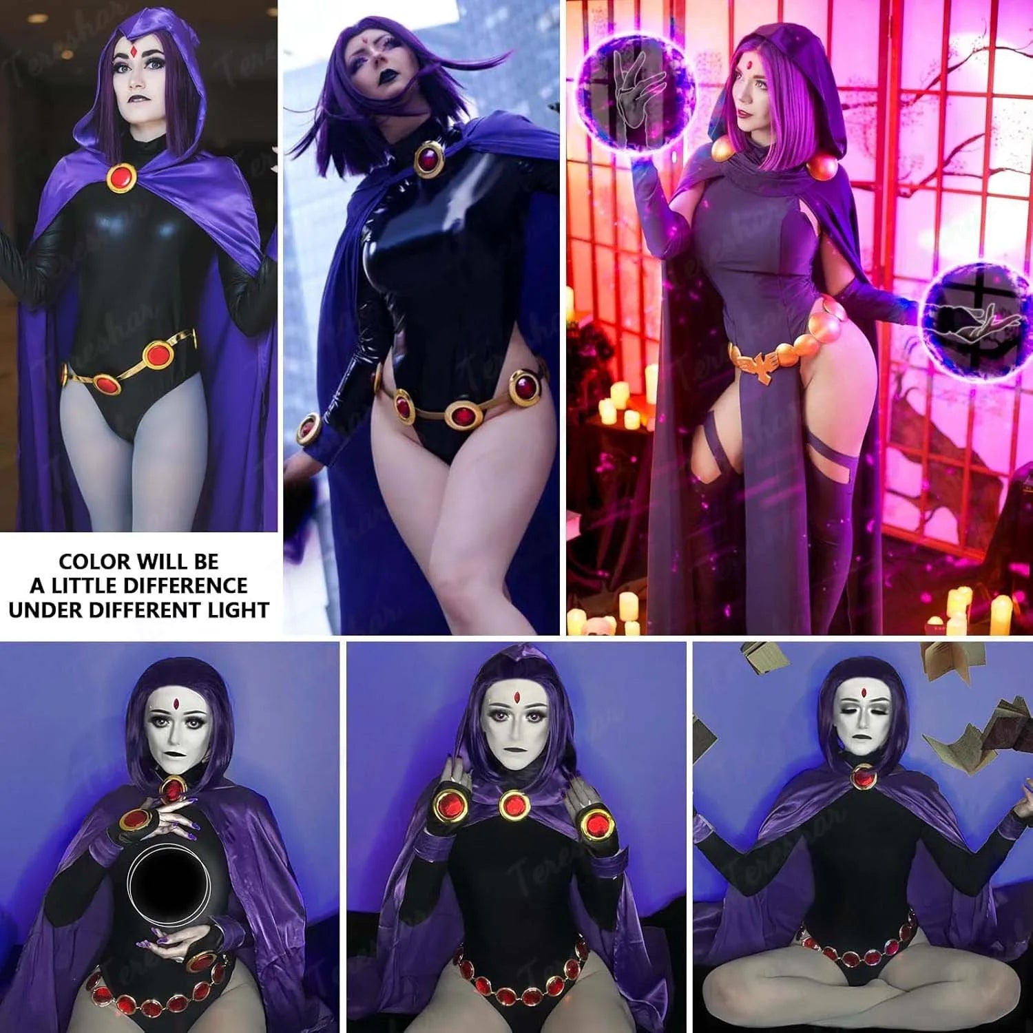 Short Purple Bob Wig for Superhero Cosplay and Halloween Costume Parties - 2