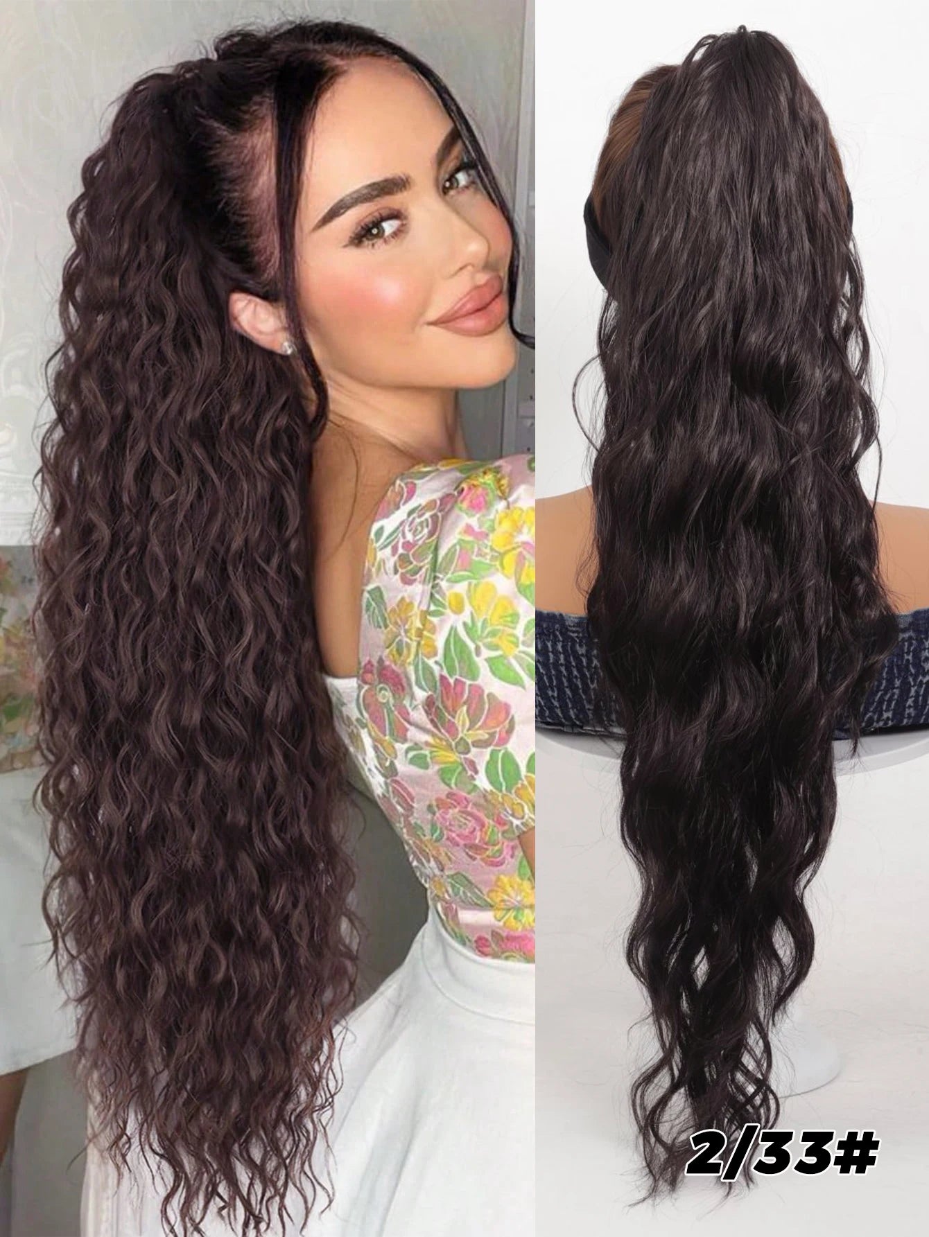 26-Inch Curly Wavy Claw Clip Ponytail Extension - 57