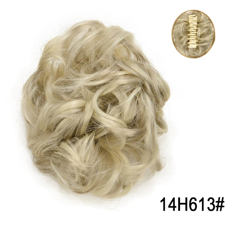 Messy Curly Claw Clip Bun Hair Extension for Women - 15