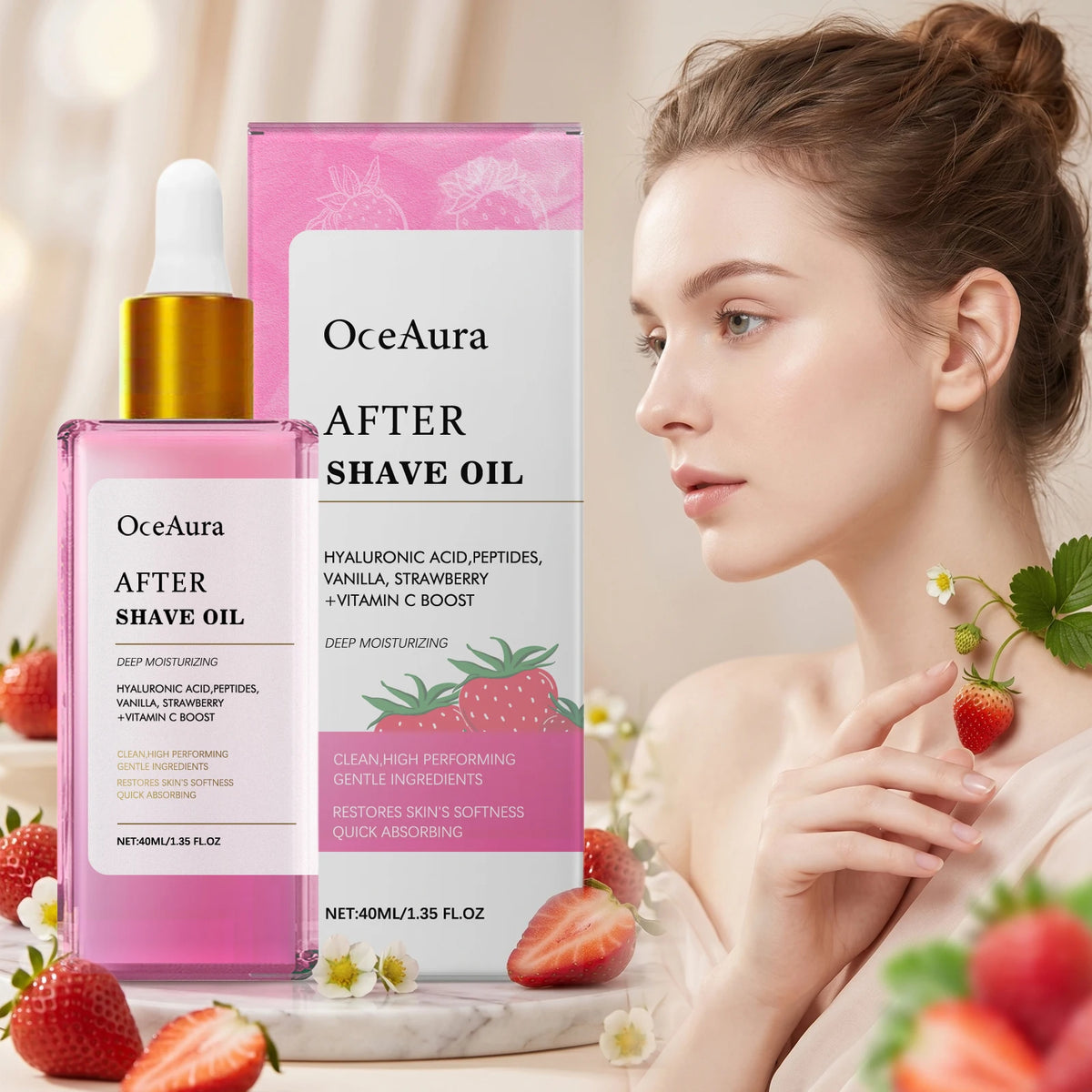 Soothing Strawberry After Shave Oil for Irritation Relief and Hydration