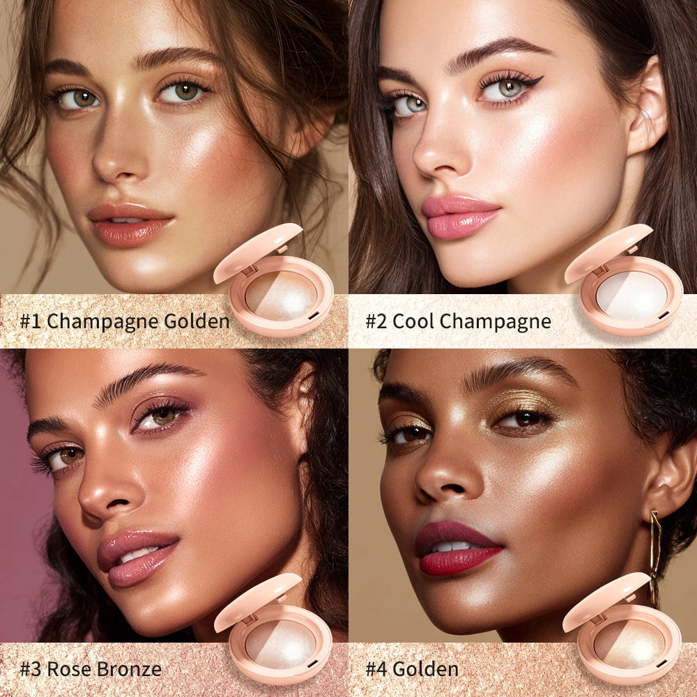 Silky Smooth Highlighter Powder for a Radiant Glass Skin Glow Finish - 4