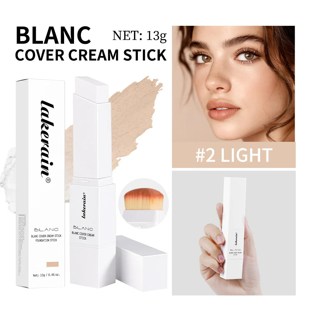 Creamy Blendable Foundation Stick with Built-in Detachable Brush