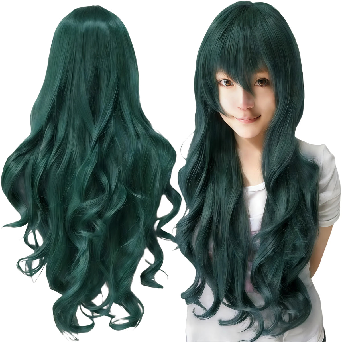 Long Curly Gray Anime Cosplay Wig for Costume Parties and Events