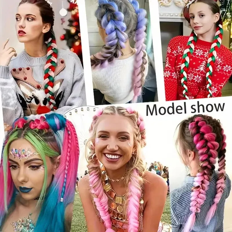 26-Inch Colorful Synthetic Braided Ponytail Extension