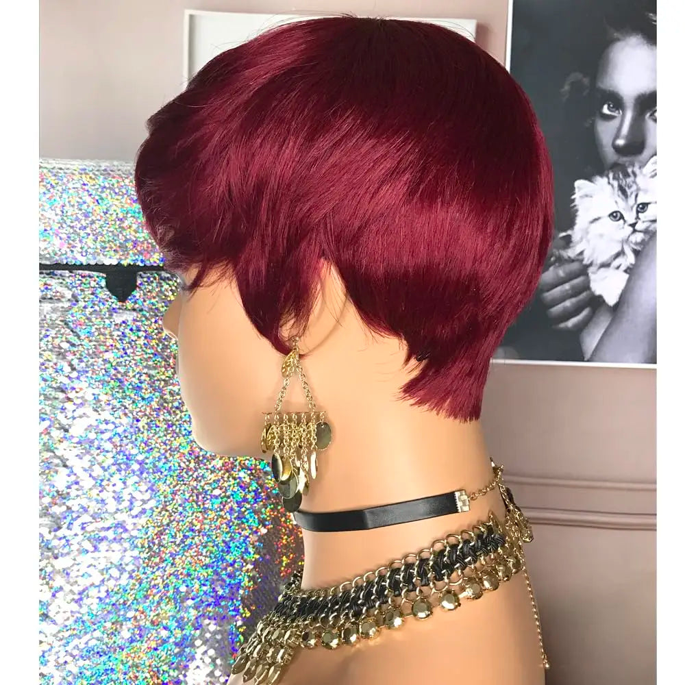 Short Wavy Pixie Cut Wig for Daily Styling - 5