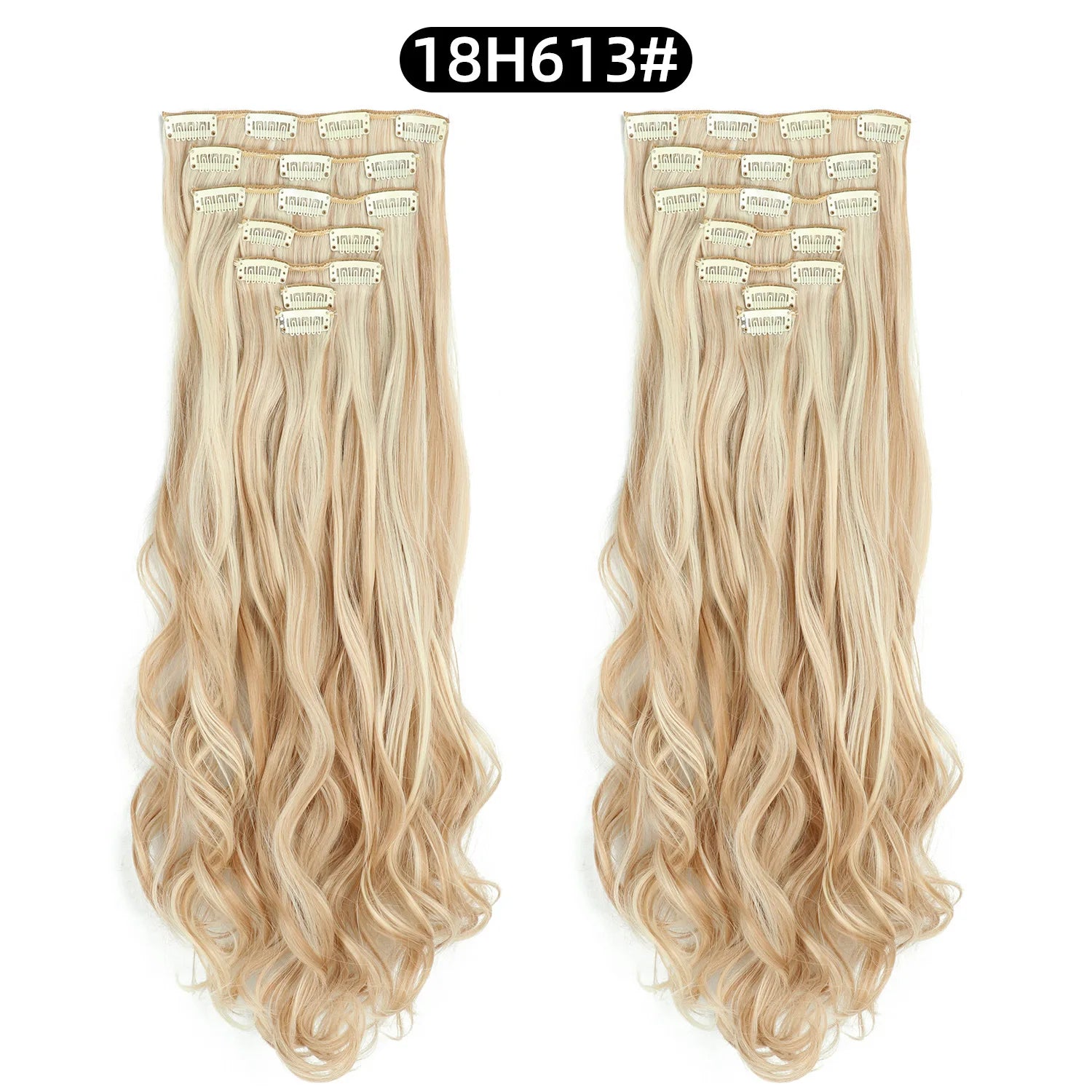 22 Inch Deep Wave Clip-In Hair Extensions Full Head Set - 46