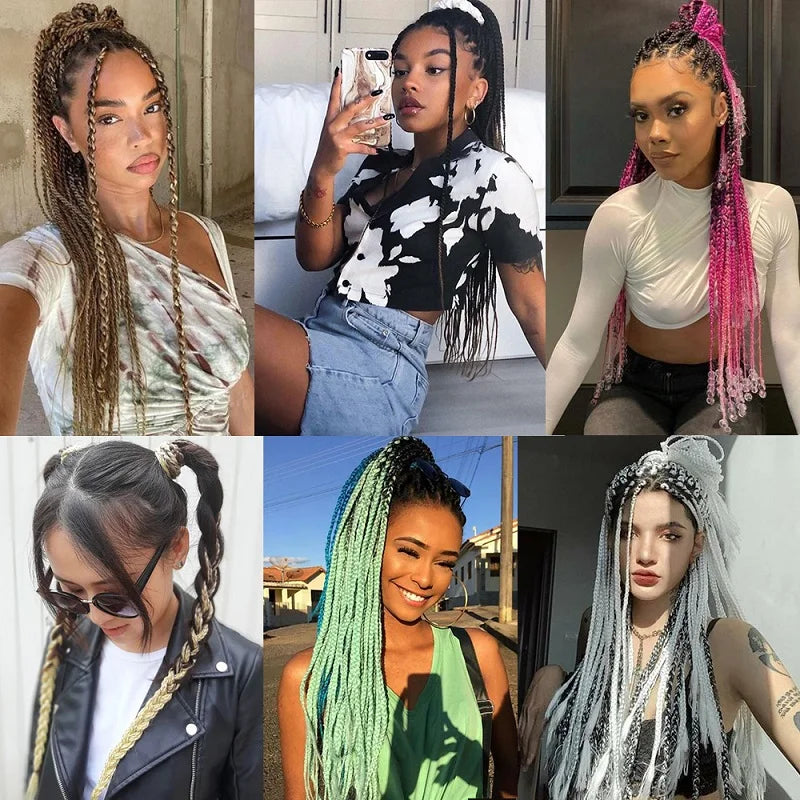 24-Inch Long Braided Ponytail Extension with Elastic Band
