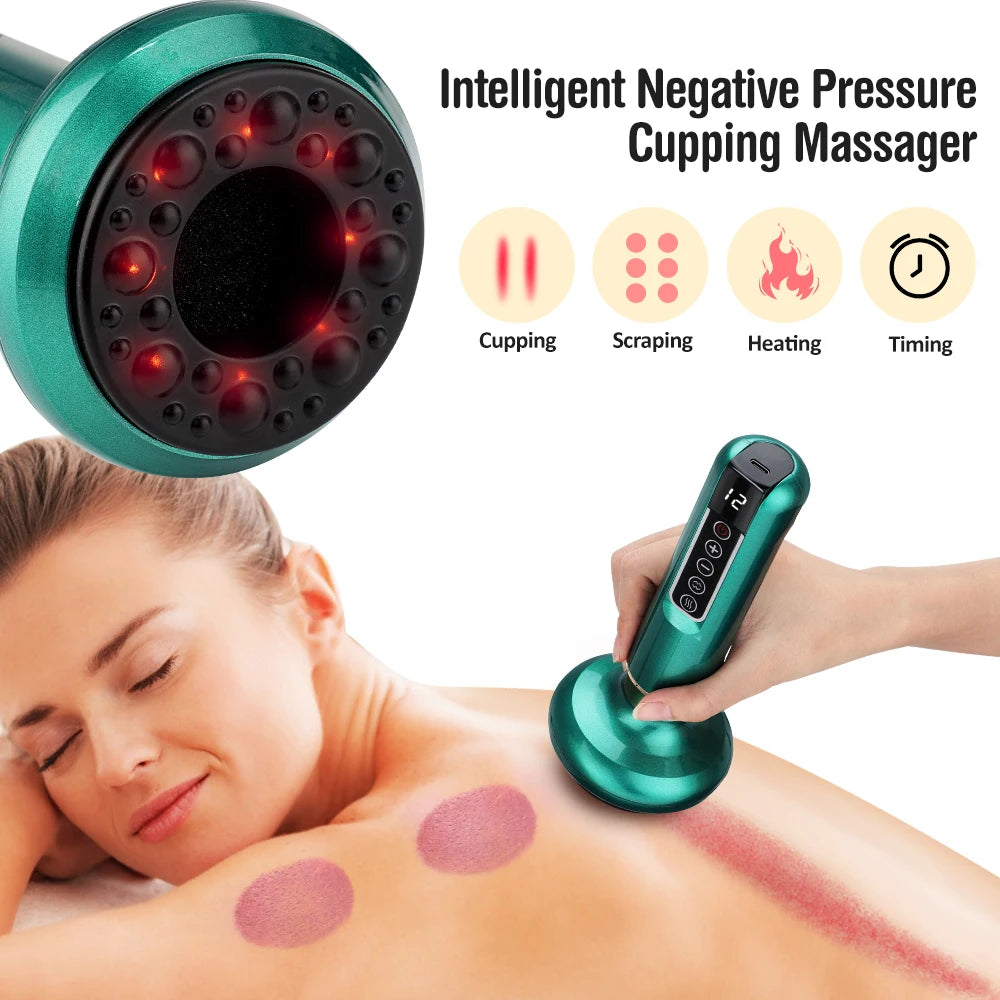 Electric Cupping and Gua Sha Massage Tool for Pain Relief and Recovery