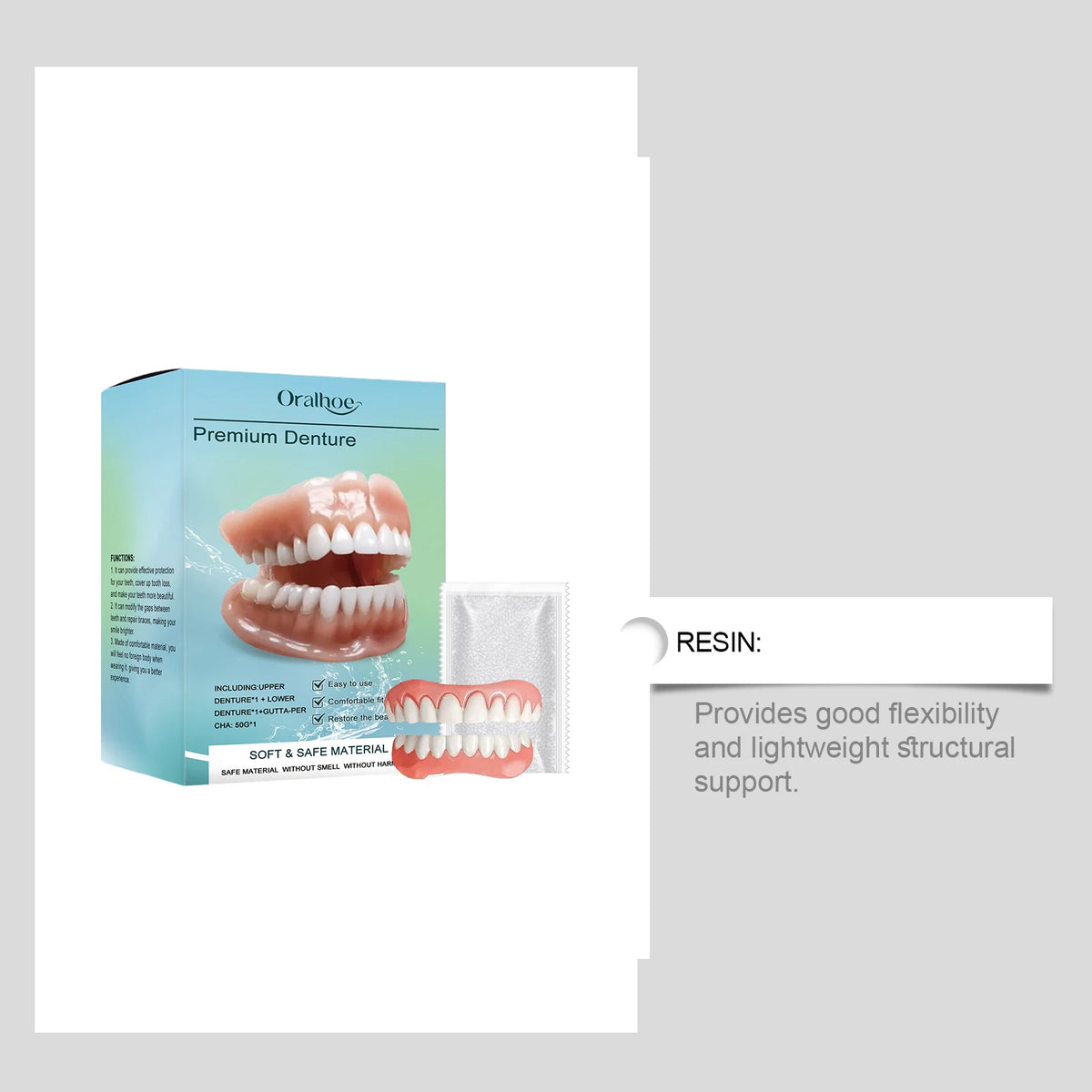 Temporary Silicone Denture Set for Beautiful Smiles and Tooth Repair