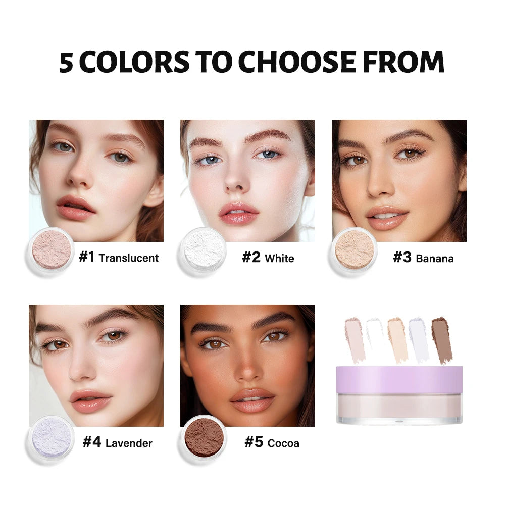 Matte Finish Loose Setting Powder for Long Lasting Oil Control