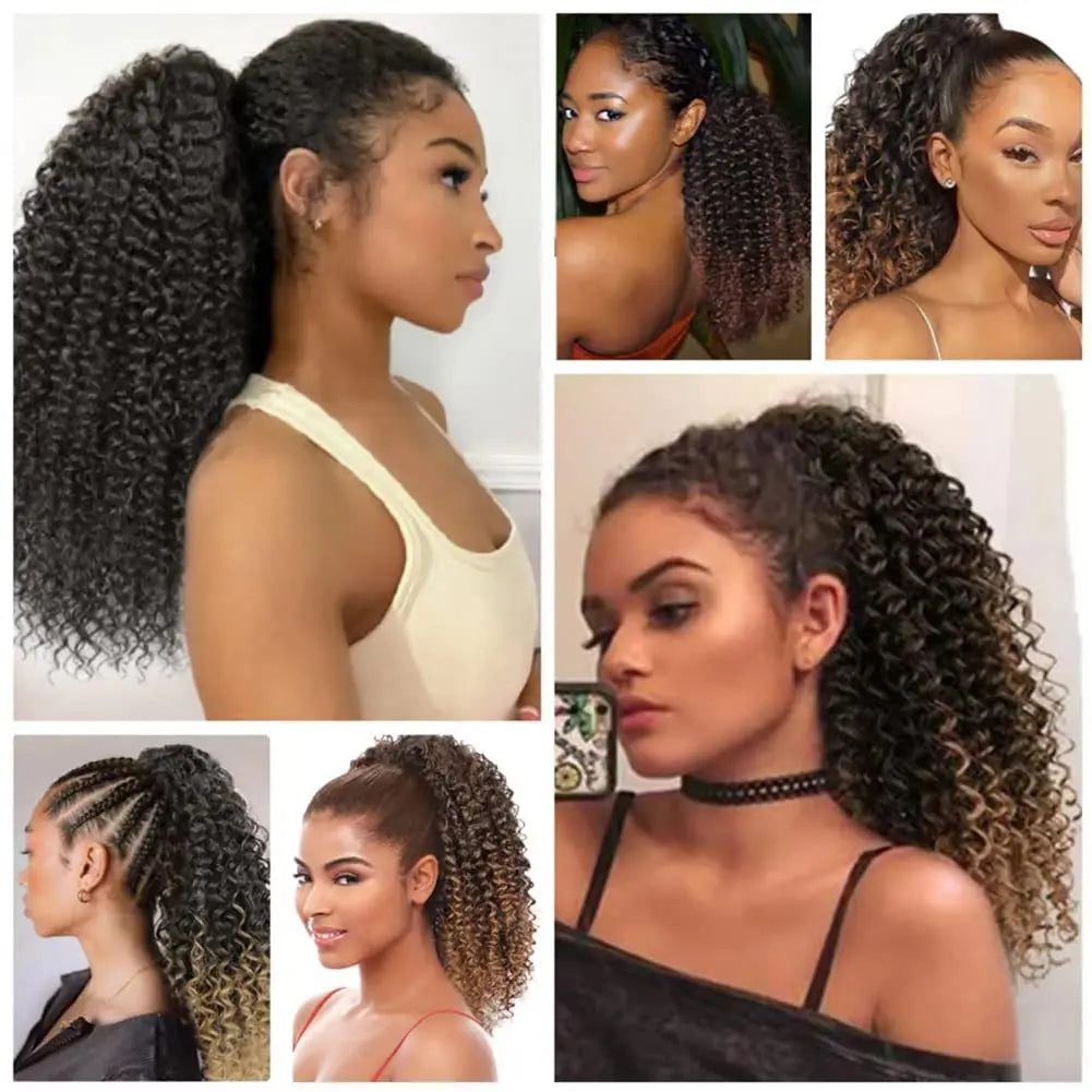 20-Inch Fluffy Synthetic Ponytail Hair Extension for Instant Volume