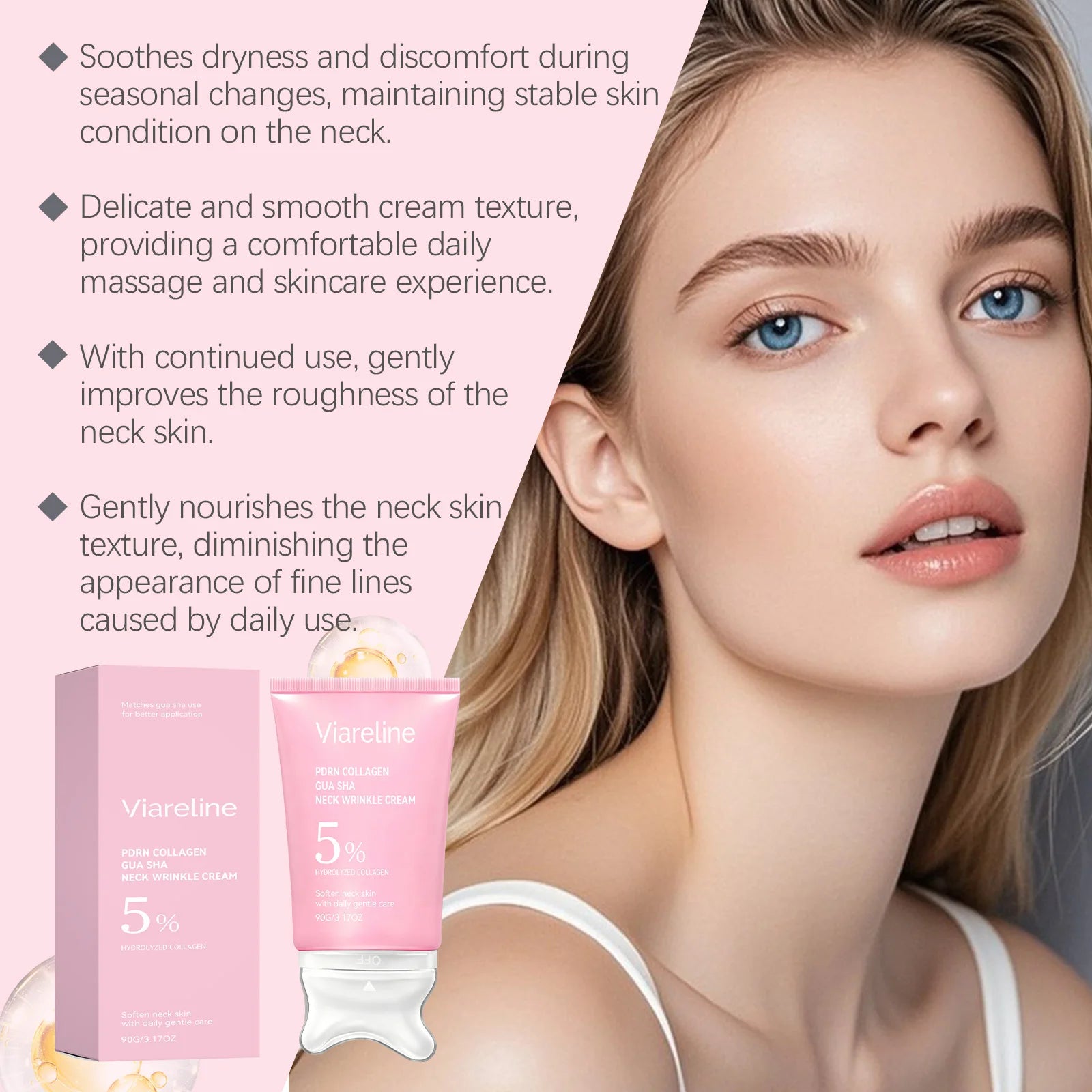 Collagen Firming Neck Cream with Integrated Gua Sha Massage Tool - 11