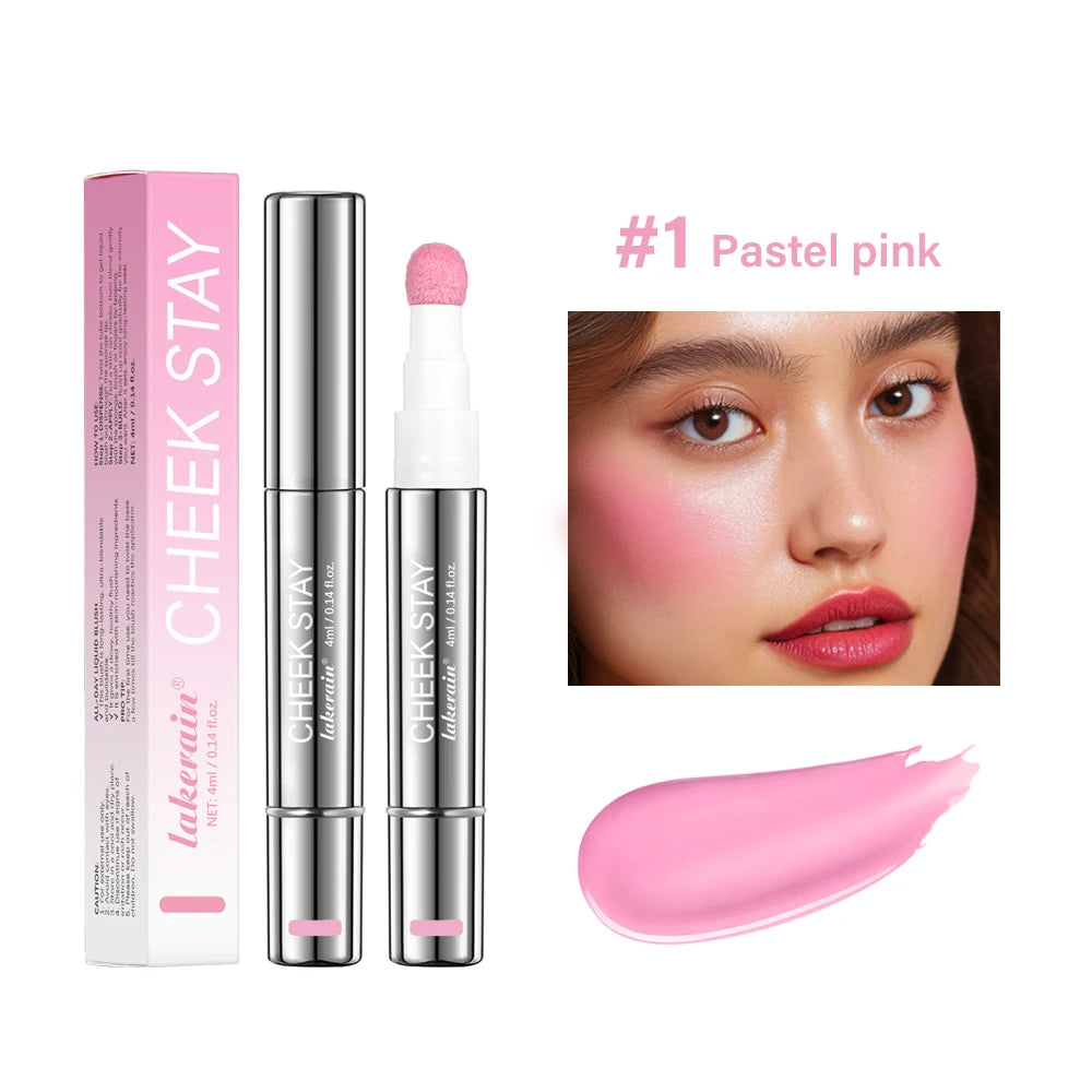 Liquid Blush Stick with Sponge Tip for Natural Matte Cheek Makeup - 19