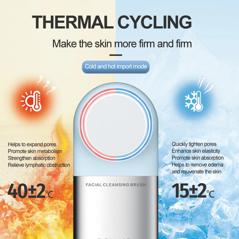 Heated and Cooling Facial Cleansing Brush for Deep Skin Exfoliation