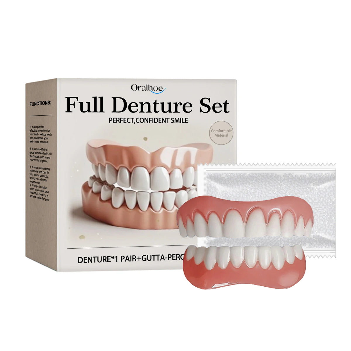Temporary Silicone Denture Set for Instant Teeth Repair and Smile Makeover