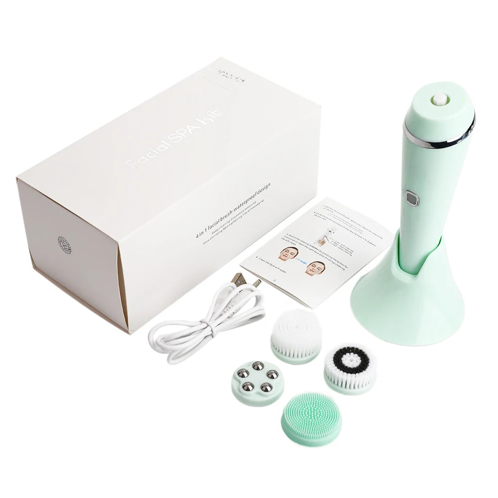 4-in-1 Electric Rotating Facial Cleansing Brush for Deep Pore Exfoliation - 18