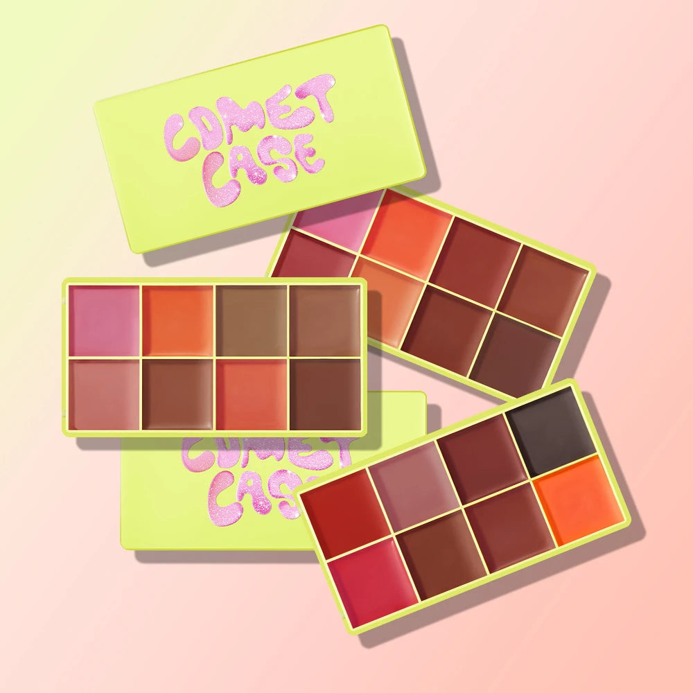 8-Color Cream Blush and Contouring Makeup Palette for Flawless Skin - 1