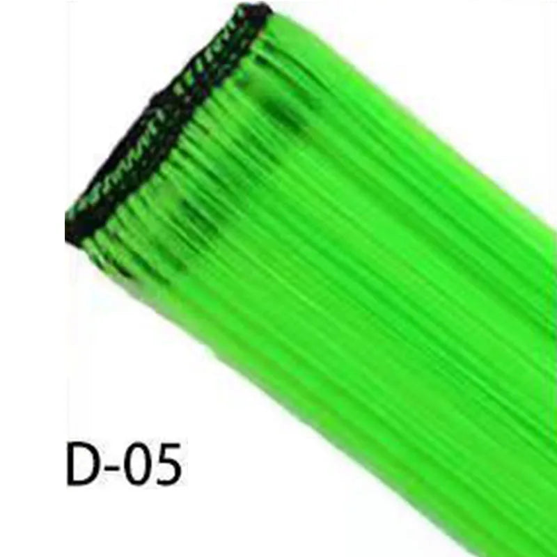 10-Piece Colorful Clip-In Hair Highlights for Parties - 25
