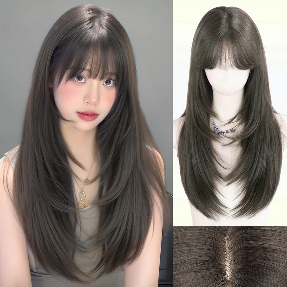 Long Straight Blue Synthetic Cosplay Wig for Halloween and Costume Parties - 65