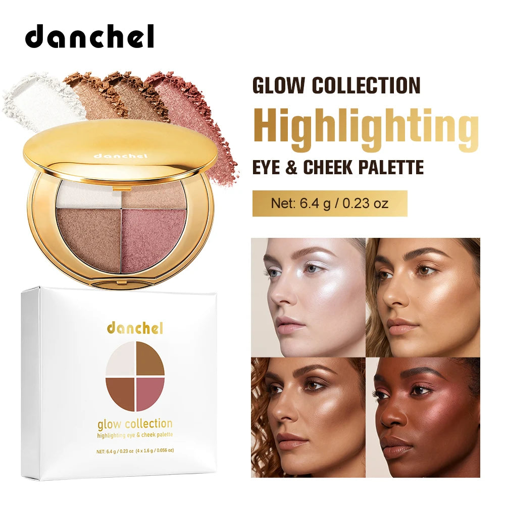 4-in-1 Highlighting and Contouring Face Palette for Eyes and Cheeks - 19