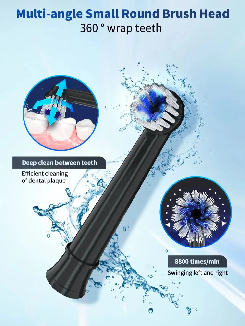 Replacement Electric Toothbrush Heads for Daily Oral Care - 3