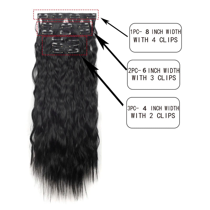 Kinky Curly Clip-In Hair Extensions for Long Voluminous Hair - 3