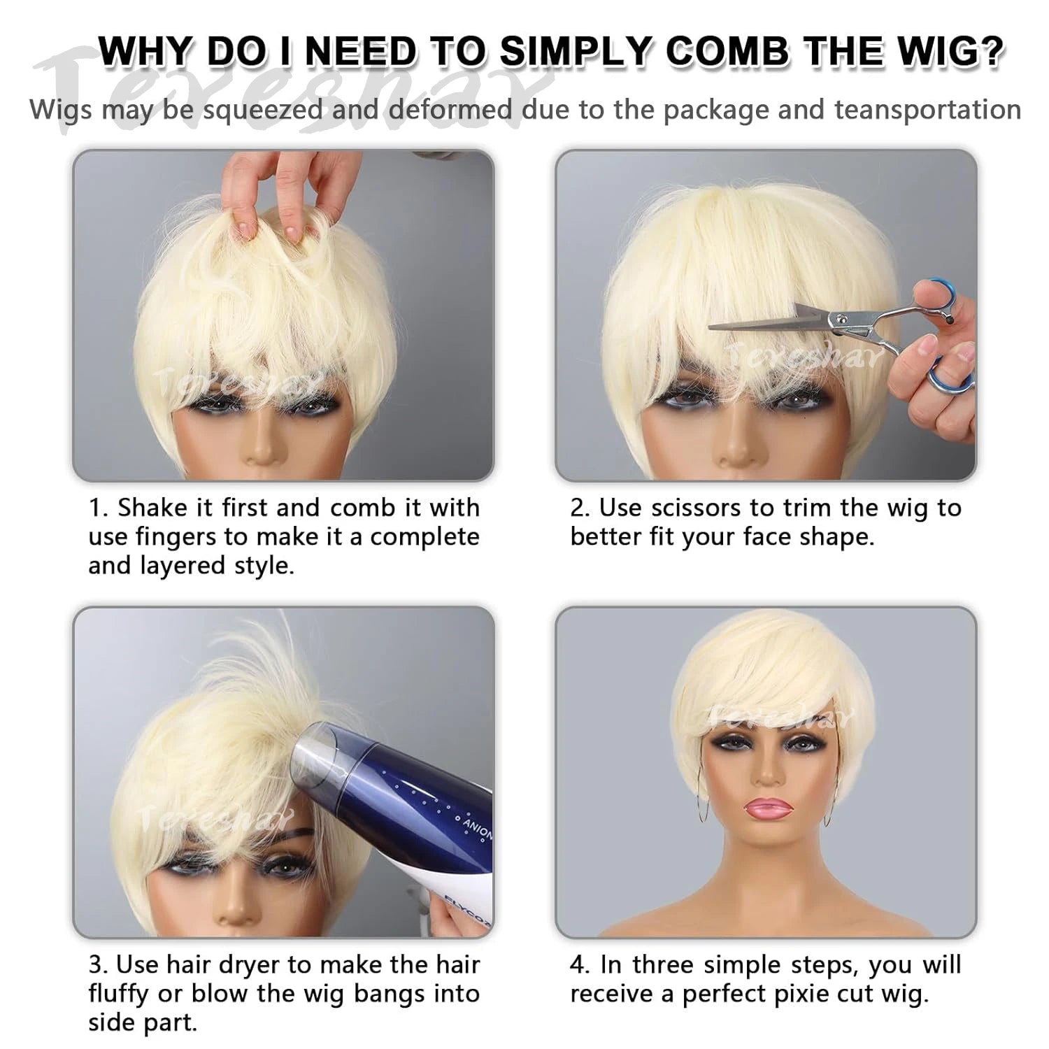 Short Pixie Cut Layered Wig with Bangs for Women Daily Styling - 4