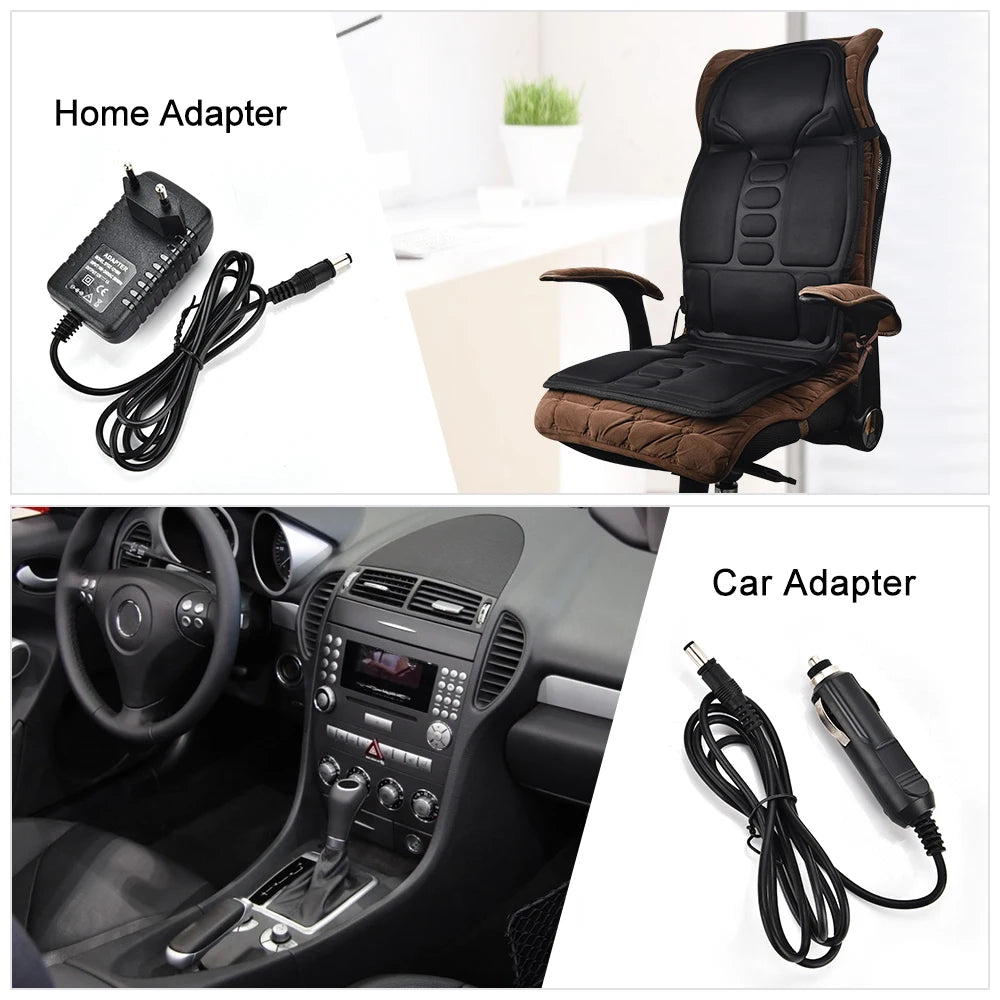 Full-Body Electric Heated Massage Chair Pad for Back and Neck Pain Relief