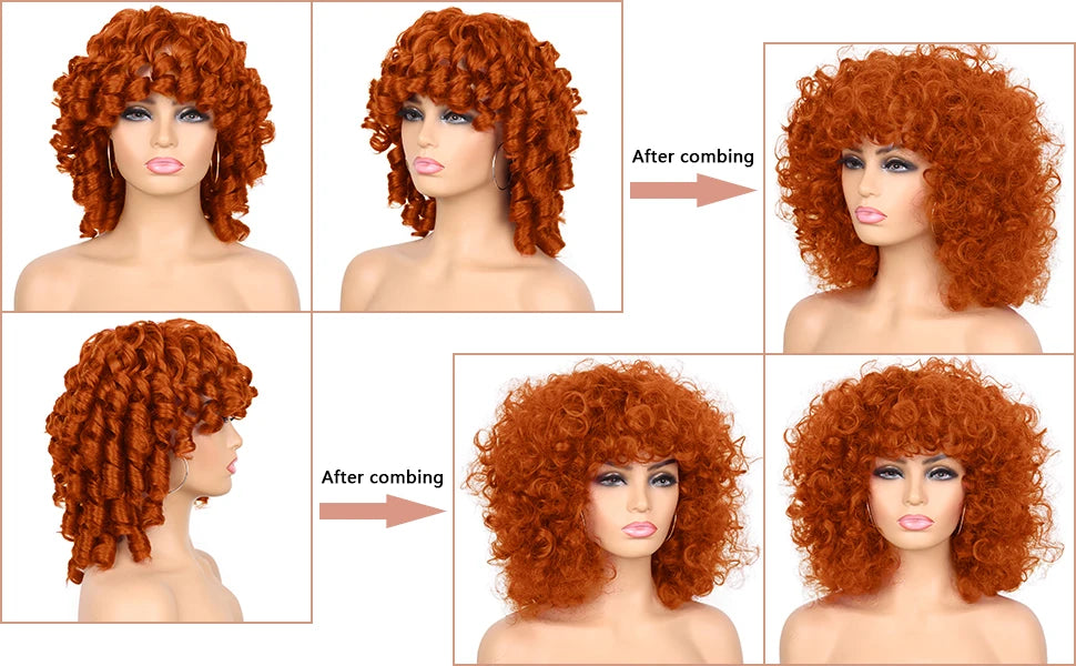 Short Curly Afro Wig for Daily Wear Natural Synthetic Hair - 8
