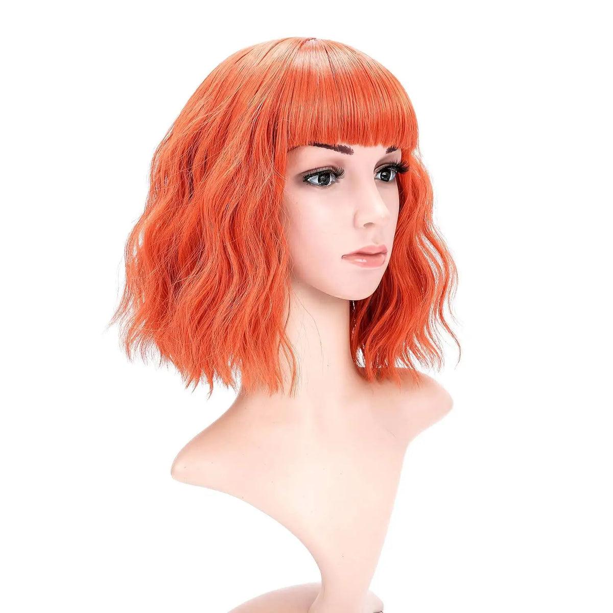 Short Wavy Bob Wig with Bangs for Daily Wear