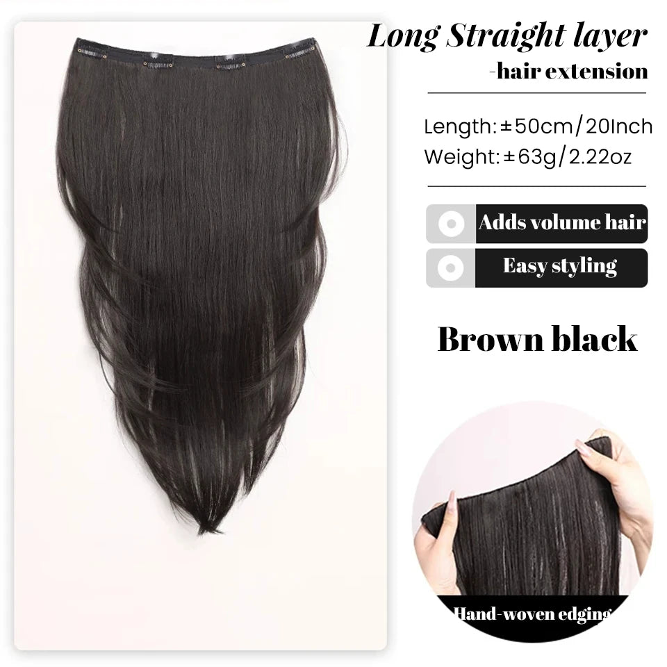 20-Inch Long Layered U-Shaped Clip-In Hair Extensions
